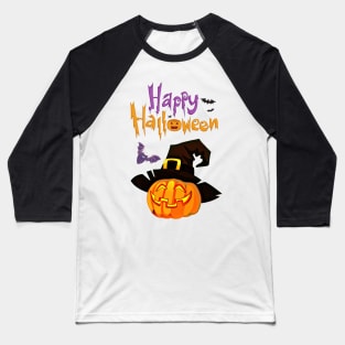 Happy Halloween Pumpkin Head Baseball T-Shirt